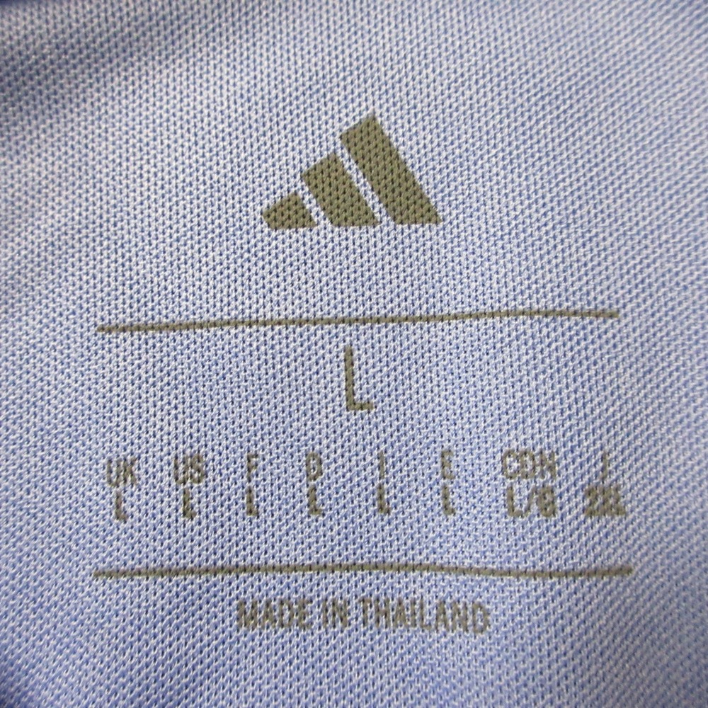 ADIDAS Chest Print Golf Polo‎ Shirt Mens Large Blue White Flowers Floral Top NWT - Picture 10 of 14